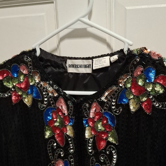 Black Embellished Floral Sequin Cardigan - Picture 15 of 15